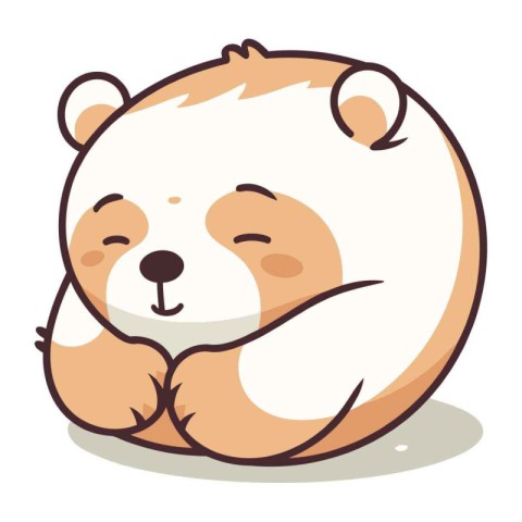 Cute cartoon panda bear. Vector illustration of a cute animal.