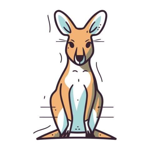 Kangaroo doodle icon. Vector illustration of kangaroo.