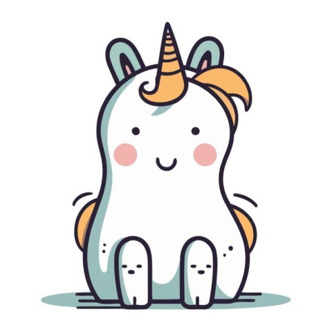 Unicorn. Cute cartoon character. Colorful vector illustration.