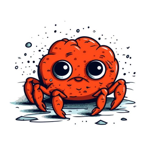 Cute cartoon crab. Vector illustration. Isolated on white backgr