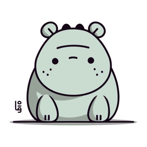 Cute hippopotamus vector illustration. Cartoon character hippo.