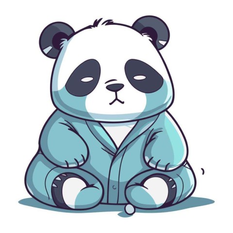 Cute panda bear cartoon. Vector illustration of a panda bear.