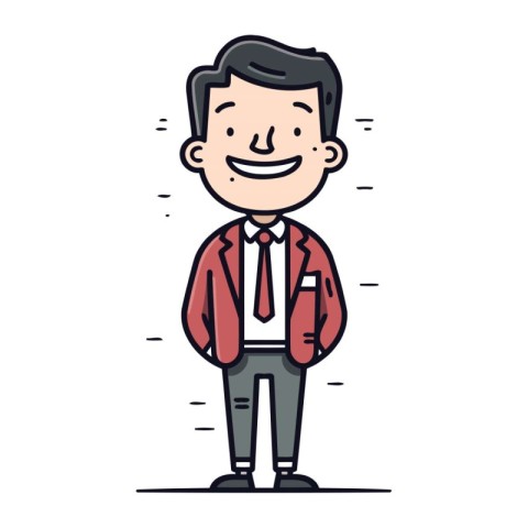 Character illustration design. Businessman happy cartoon style.