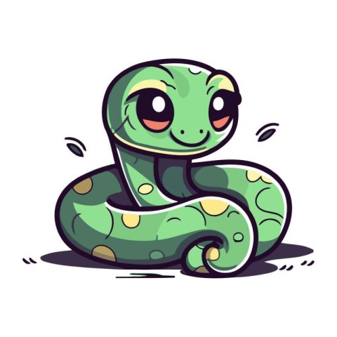 Cute cartoon snake. Vector illustration isolated on a white back