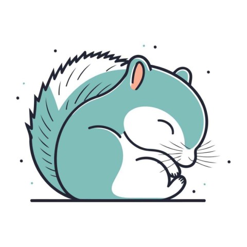 Cute hand drawn squirrel. Vector illustration in doodle style.