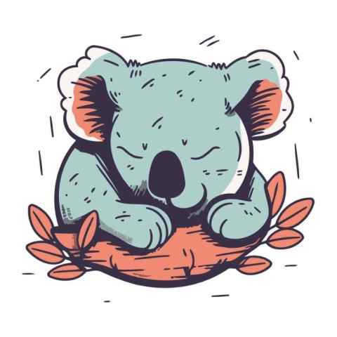 Koala. Hand drawn vector illustration of a cute koala.