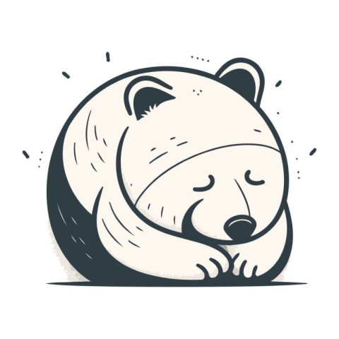 Polar bear. hand drawn vector illustration in cartoon comic styl