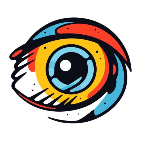 Eye icon. Hand drawn illustration of eye vector icon for web des