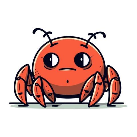 Cute cartoon crab. Vector illustration isolated on a white backg