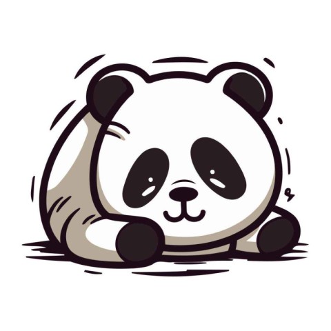 Cute panda. Vector illustration isolated on a white background.