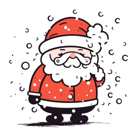 Santa Claus. Merry Christmas and Happy New Year. Vector illustra