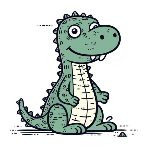 Crocodile. Cute cartoon character. Vector illustration.