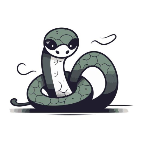 Cute cartoon snake. Vector illustration isolated on a white back