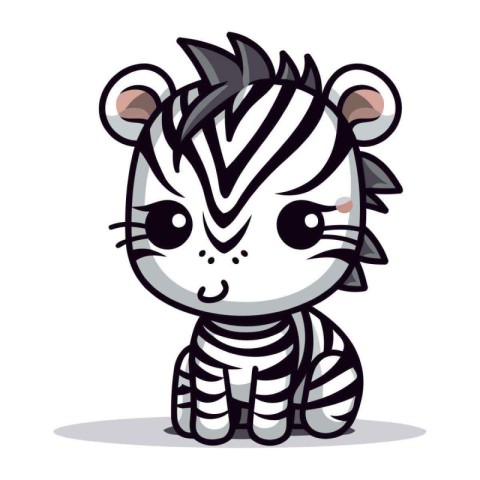 Cute Zebra Animal Cartoon Mascot Character Vector Illustration