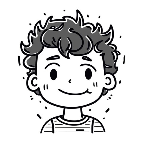 illustration of a cartoon boy with a happy expression on his fac