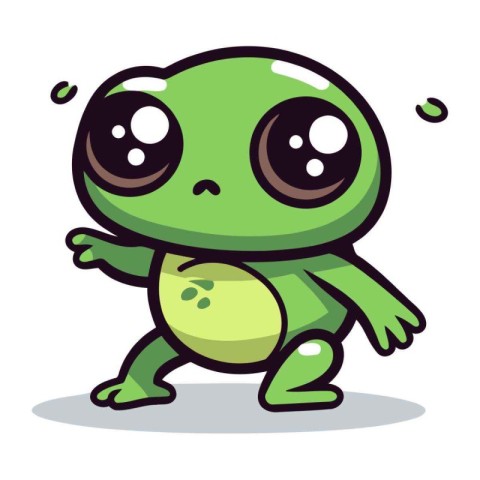 Frog Cartoon Character Mascot Vector Illustration. Cute Frog