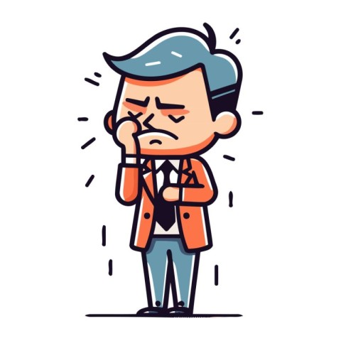 Stressed businessman cartoon vector illustration. Businessman ch