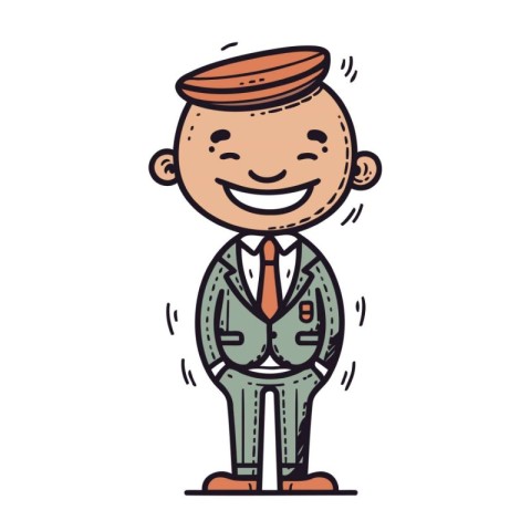 Businessman cartoon character. Vector illustration of a man in b