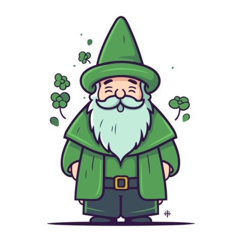 Leprechaun character. St. Patricks day vector illustration.