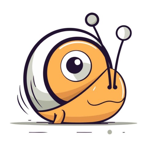 funny cartoon snail. vector illustration. isolated on a white ba