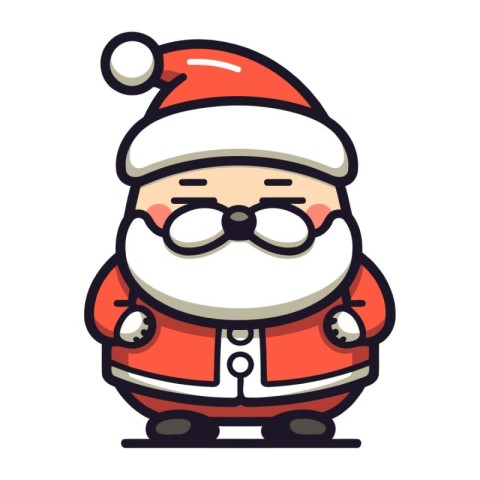 Santa Claus Vector Icon. Cartoon Santa Claus Character. Merry Ch