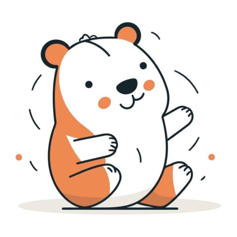 Cute cartoon hamster. Vector illustration in a flat style.