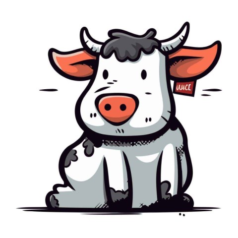 Cute cartoon cow isolated on a white background. Vector illustra