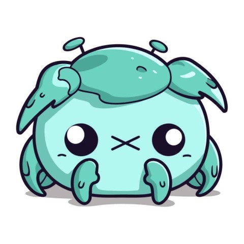 Crab character cartoon style vector illustration. Cute crab masc