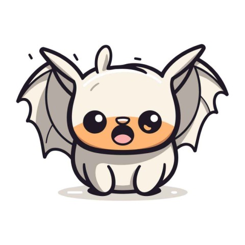 Cute Bat Cartoon Mascot Character Vector Illustration Design.