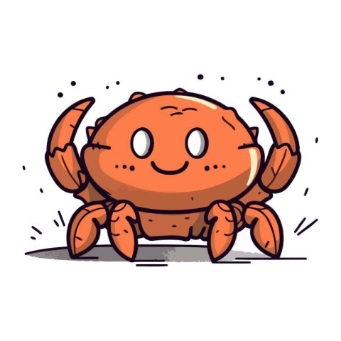 Cute cartoon crab. Vector illustration. Isolated on white backgr