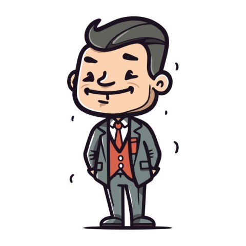 Smiling Businessman   Cartoon Vector Illustration