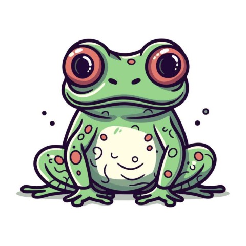 Cute cartoon frog. Vector illustration isolated on a white backg