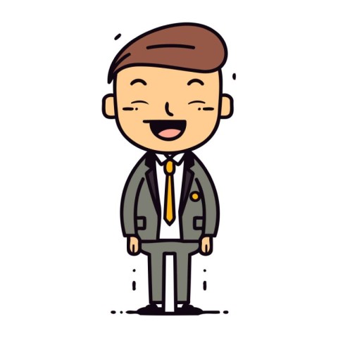 Businessman Smiling   Cartoon Vector Illustration