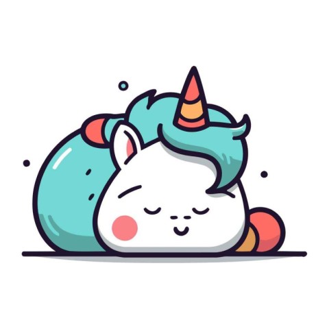 Cute unicorn. Vector illustration in cartoon style. Isolated on