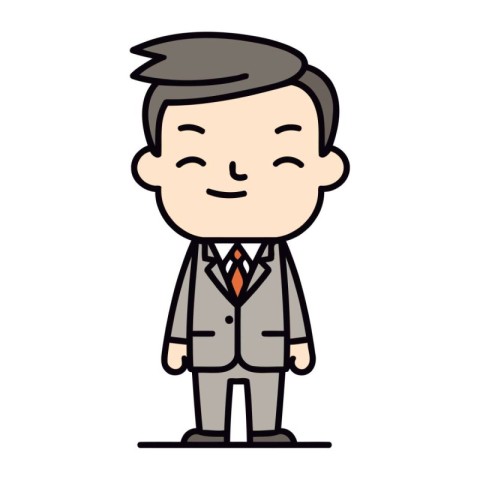 Character illustration design. Businessman happy cartoon.eps10 v