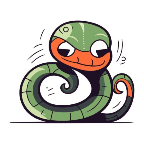 Cute cartoon snake. Vector illustration isolated on a white back