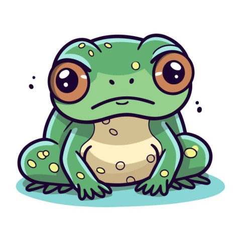 Cute cartoon frog. Vector illustration isolated on a white backg