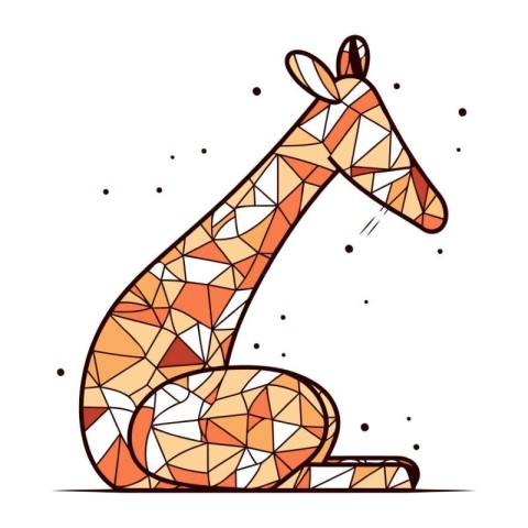 Low poly giraffe isolated on a white background. Vector illustra