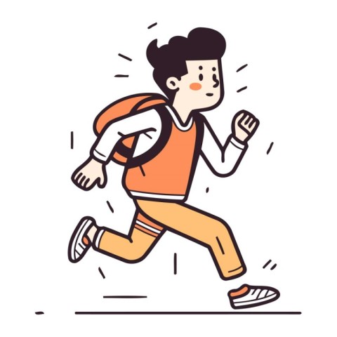 Running man. vector illustration in flat design style. Man joggi