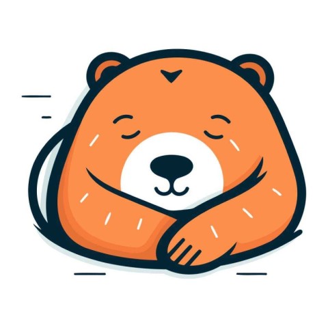 Cute bear sleeping. Vector illustration in cartoon style. Isolat