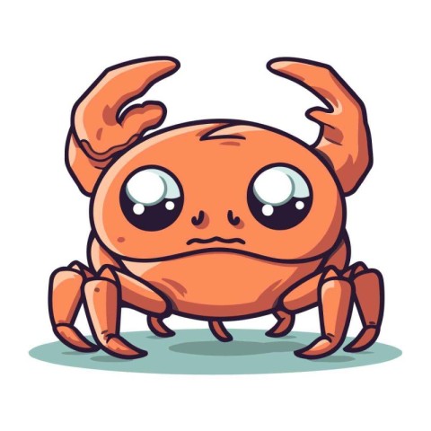 Cute cartoon crab. Vector illustration isolated on a white backg