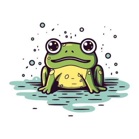 Frog. Vector illustration. Isolated on a white background.