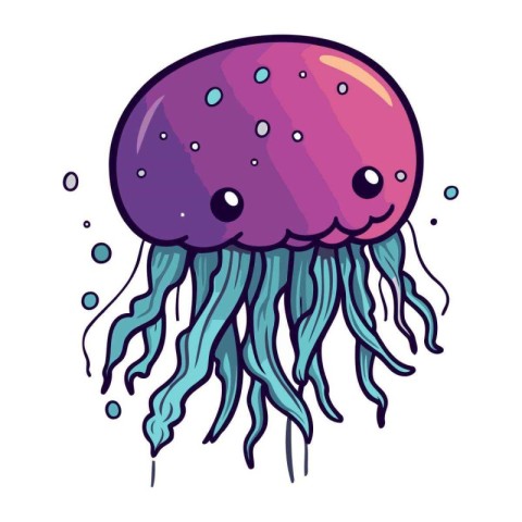 Jellyfish icon. Cartoon illustration of jellyfish vector icon fo