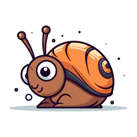 Cute cartoon snail. Vector illustration. Isolated on white backg