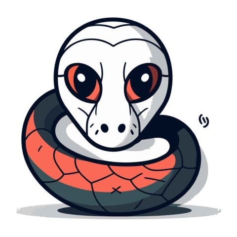 Cute Snake Cartoon Mascot Character. Vector Illustration.