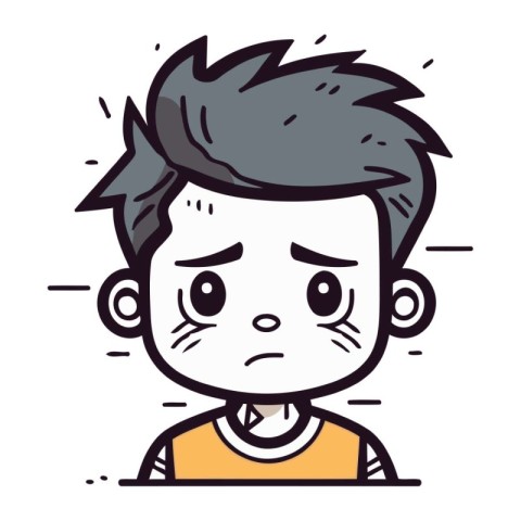 Angry boy cartoon doodle vector illustration for design and web