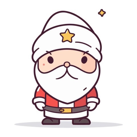 Santa Claus cute cartoon character. Christmas and New Year theme