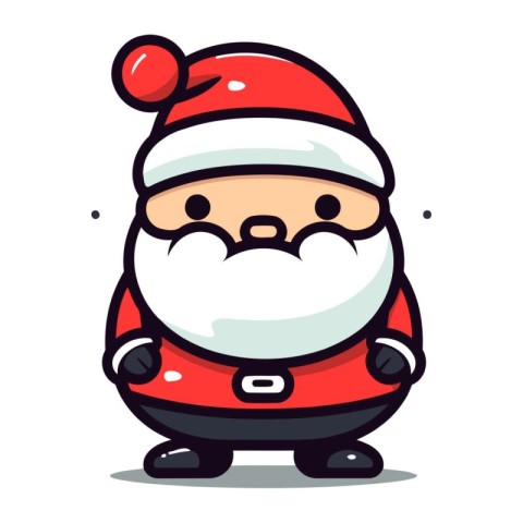 Santa Claus Cartoon Mascot Character Vector Illustration. Santa