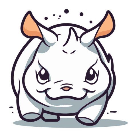 Cartoon rhinoceros. Vector illustration of a cartoon rhinoceros.