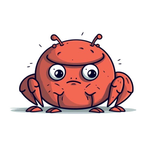 Cute cartoon crab. Vector illustration. Isolated on white backgr